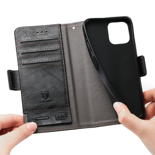 CaseNeo Business Splicing Dual Magnetic Buckle Horizontal Flip PU Leather Case with Holder & Card Slots & Wallet, For iPhone 12 mini, For iPhone 12 / 12 Pro, For iPhone 12 Pro Max, For iPhone 11 Pro