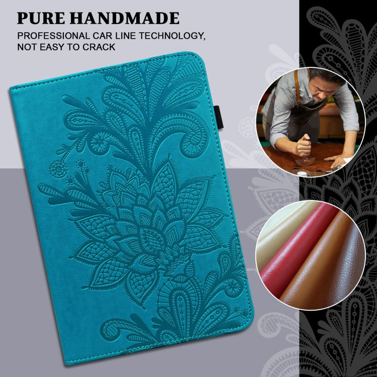 Lace Flower Embossing Pattern Horizontal Flip Leather Case with Holder & Card Slots & Wallet & Photo Frame & Sleep / Wake-up Function, For Amazon Kindle Fire HD 8 2020 / HD 8 Plus 2020, For Amazon Kindle Fire HD 10 2019 / 2018 / 2017 / 2016