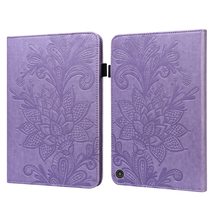 Lace Flower Embossing Pattern Horizontal Flip Leather Case with Holder & Card Slots & Wallet & Photo Frame & Sleep / Wake-up Function, For Amazon Kindle Fire HD 8 2020 / HD 8 Plus 2020, For Amazon Kindle Fire HD 10 2019 / 2018 / 2017 / 2016