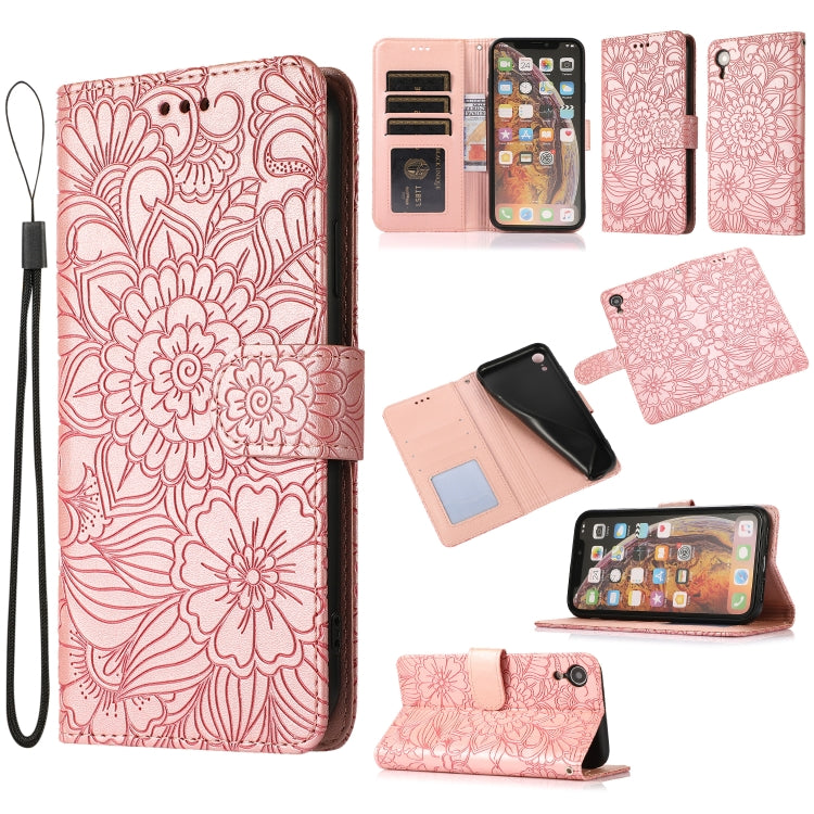 Skin Feel Embossed Sunflower Horizontal Flip Leather Case with Holder & Card Slots & Wallet & Lanyard, For iPhone 11 Pro Max, For iPhone 11 Pro, For iPhone 11, For iPhone XR