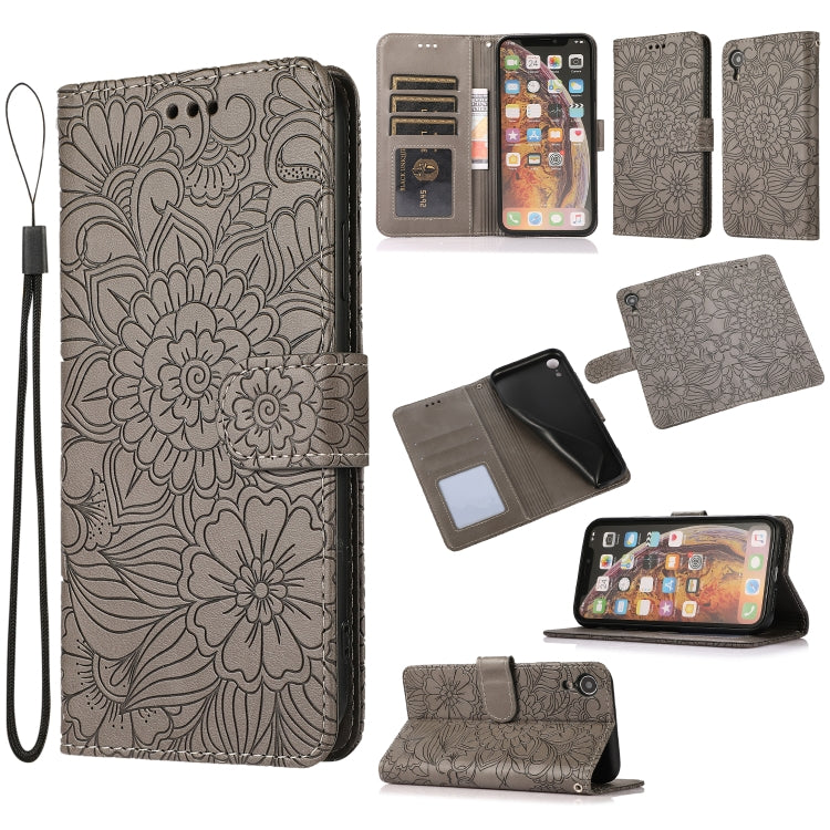 Skin Feel Embossed Sunflower Horizontal Flip Leather Case with Holder & Card Slots & Wallet & Lanyard, For iPhone 11 Pro Max, For iPhone 11 Pro, For iPhone 11, For iPhone XR