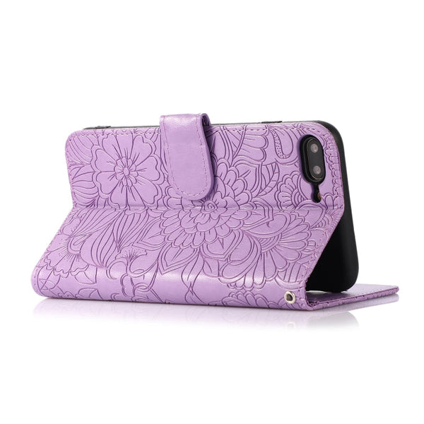 Skin Feel Embossed Sunflower Horizontal Flip Leather Case with Holder & Card Slots & Wallet & Lanyard, For iPhone 7 Plus / 8 Plus, For iPhone 7 / 8 / SE(2020)