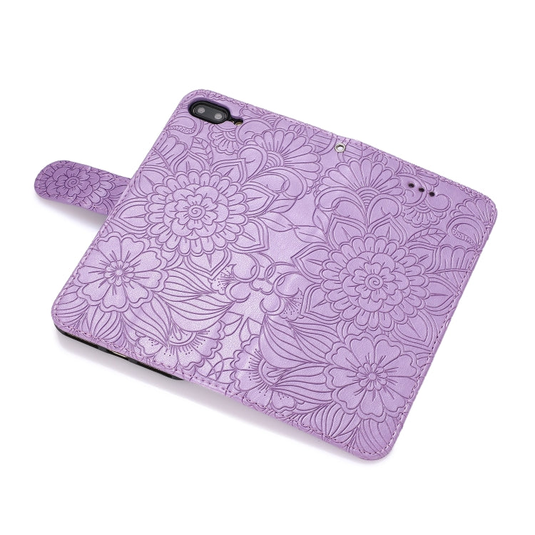 Skin Feel Embossed Sunflower Horizontal Flip Leather Case with Holder & Card Slots & Wallet & Lanyard, For iPhone 7 Plus / 8 Plus, For iPhone 7 / 8 / SE(2020)