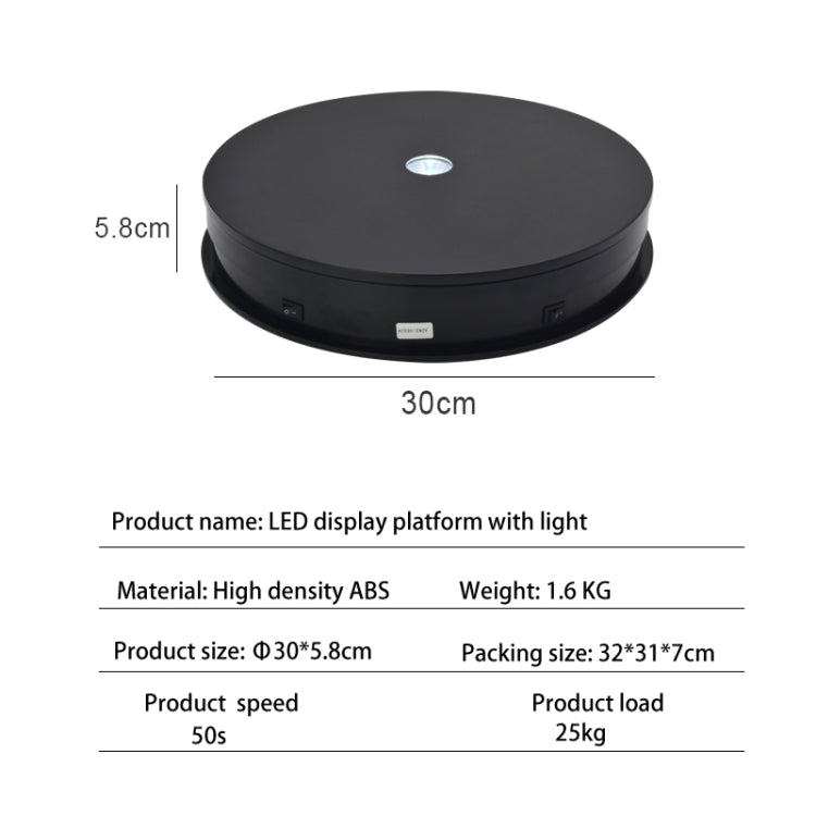 30cm Electric Rotating Turntable Display Stand Video Shooting Props Turntable for Photography
