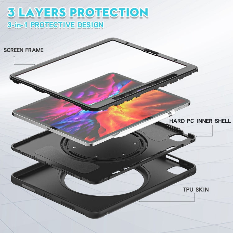 Shockproof TPU + PC Protective Case with 360 Degree Rotation Foldable Handle Grip Holder & Pen Slot, For iPad Pro 12.9 2020 / 2018, For Samsung Galaxy Tab S6 Lite 10.4 inch P610