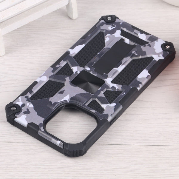 Camouflage Armor Shockproof TPU + PC Magnetic Protective Case with Holder