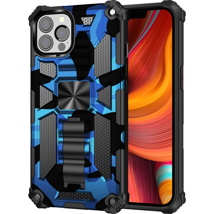 Camouflage Armor Shockproof TPU + PC Magnetic Protective Case with Holder