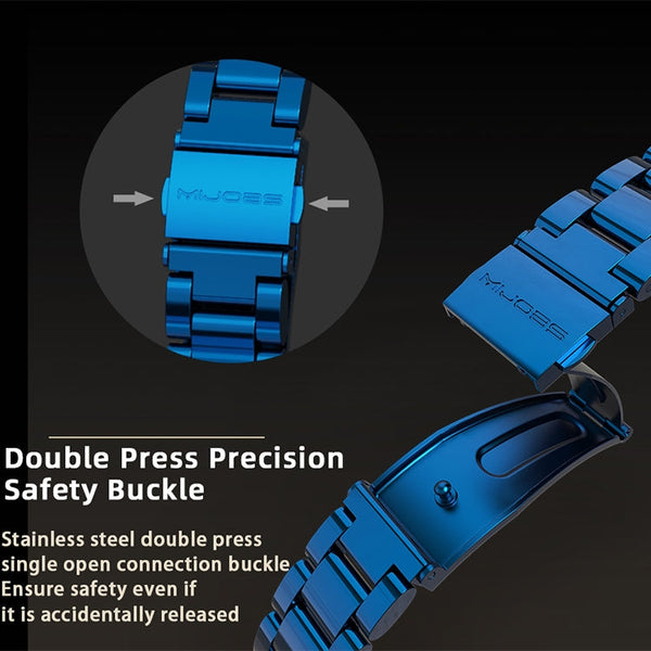 For Xiaomi Mi Band 6 / 5 / 4 / 3 CS Metal Three Bead Stainless Steel Replacement Watchband