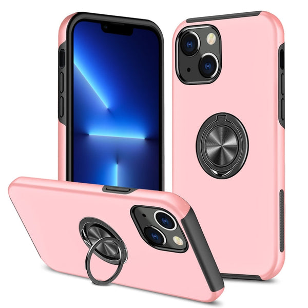 PC + TPU Shockproof Magnetic Protective Case with Invisible Ring Holder, For iPhone 13 Pro Max