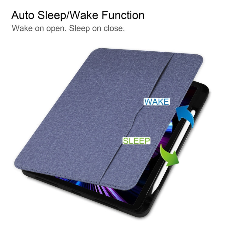 Cloth Texture TPU Horizontal Flip Leather Case with Pen Slot & Holder