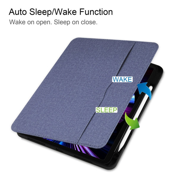 Cloth Texture TPU Horizontal Flip Leather Case with Pen Slot & Holder