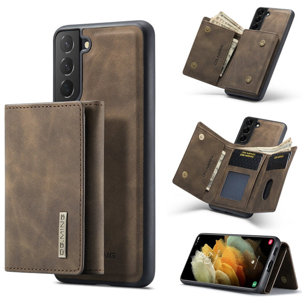 DG.MING M1 Series 3-Fold Multi Card Wallet  Back Cover Shockproof Case with Holder Function, For Samsung Galaxy S21, For Samsung Galaxy S21 FE, For Samsung Galaxy S21+