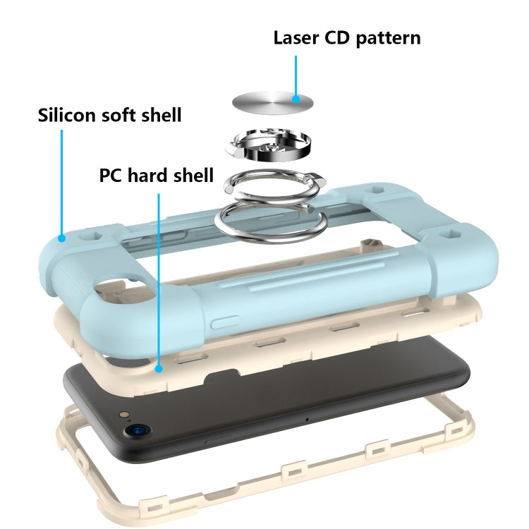 Shockproof Silicone + PC Protective Case with Dual-Ring Holder, For iPhone 6/6s/7/8/SE 2022 / SE 2020, For iPhone 6 Plus/6s Plus/7 Plus/8 Plus