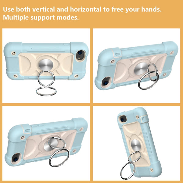 Shockproof Silicone + PC Protective Case with Dual-Ring Holder, For iPhone 6/6s/7/8/SE 2022 / SE 2020, For iPhone 6 Plus/6s Plus/7 Plus/8 Plus