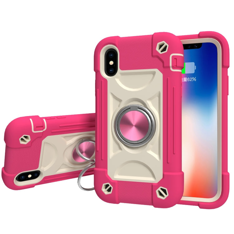 Shockproof Silicone + PC Protective Case with Dual-Ring Holder, For iPhone XS Max, For iPhone 11