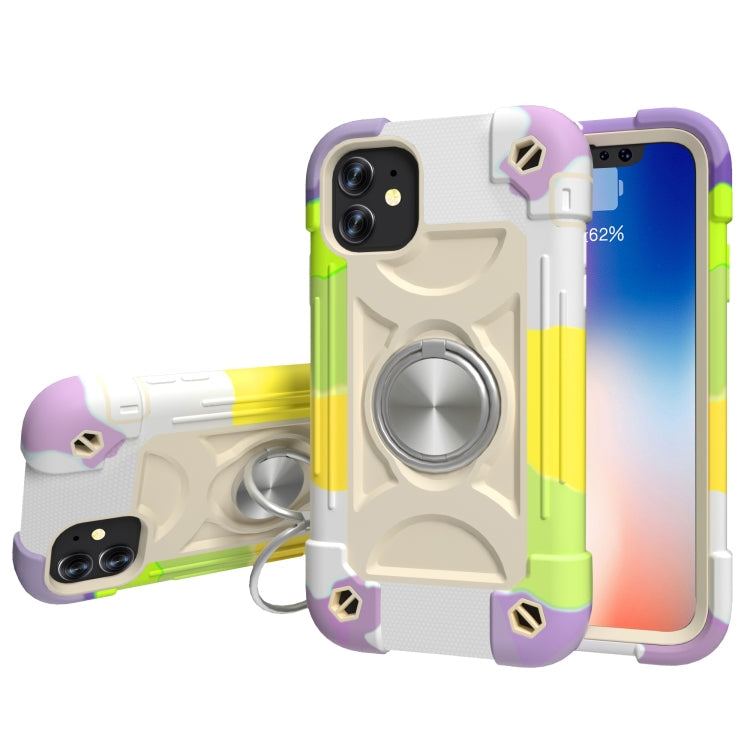 Shockproof Silicone + PC Protective Case with Dual-Ring Holder, For iPhone XS Max, For iPhone 11