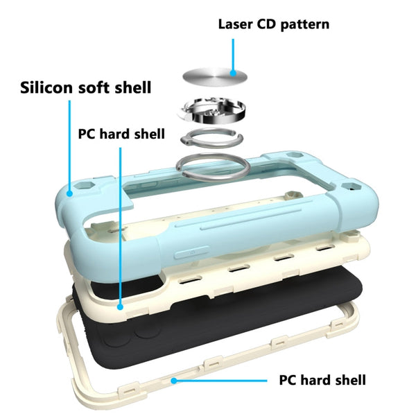 Shockproof Silicone + PC Protective Case with Dual-Ring Holder, For iPhone 11 Pro Max, For iPhone 12 mini