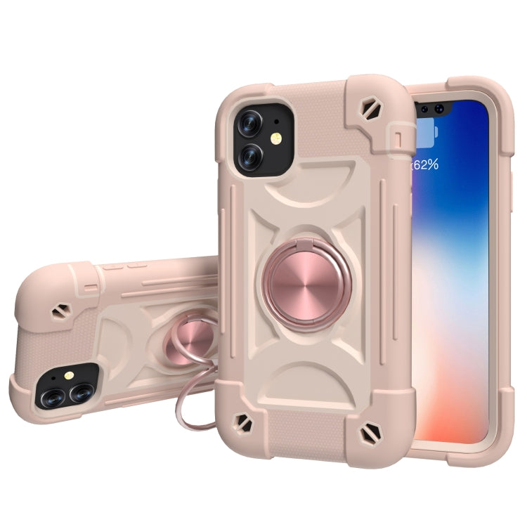 Shockproof Silicone + PC Protective Case with Dual-Ring Holder, For iPhone 11 Pro Max, For iPhone 12 mini