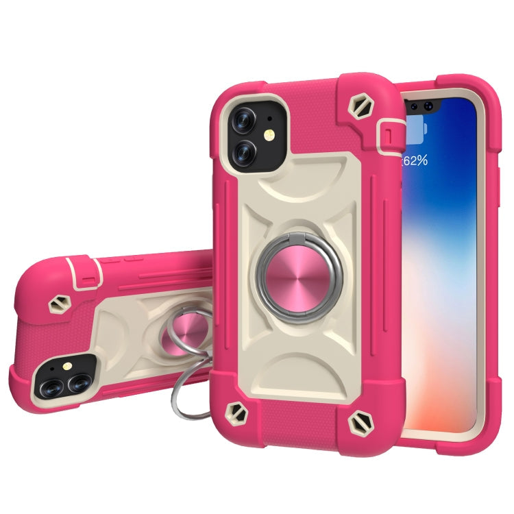 Shockproof Silicone + PC Protective Case with Dual-Ring Holder, For iPhone 11 Pro Max, For iPhone 12 mini