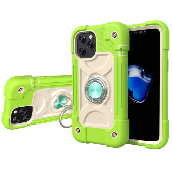 Shockproof Silicone + PC Protective Case with Dual-Ring Holder, For iPhone 11 Pro Max, For iPhone 12 mini