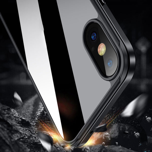 SULADA Shockproof Aviation Aluminum Metal Frame + Nano Glass + TPU Protective Case, For iPhone XR, For iPhone XS Max
