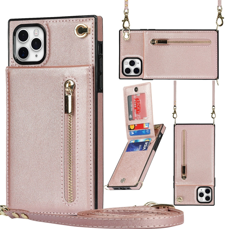 Cross-body Zipper Square TPU+PU Back Cover Case with Holder & Card Slots & Wallet & Strap, For iPhone 8 Plus / 7 Plus, For iPhone 11, For iPhone 11 Pro, For iPhone 11 Pro Max