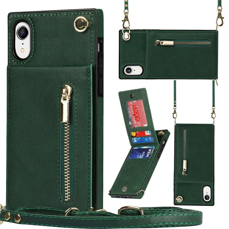 Cross-body Zipper Square TPU+PU Back Cover Case with Holder & Card Slots & Wallet & Strap, For iPhone XS / X, For iPhone XR, For iPhone XS Max