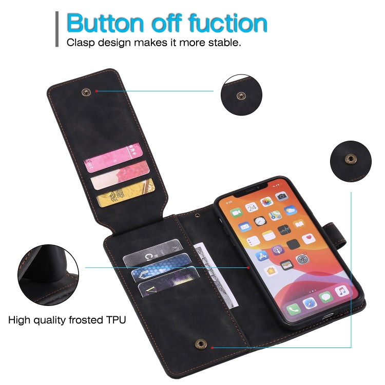Skin Feel Business Horizontal Flip PU Leather Case with Holder & Multi-Card Slots & Wallet & Lanyard & Photo Frame, For iPhone 11, For iPhone 11 Pro, For iPhone 11 Pro Max, For iPhone 12 mini