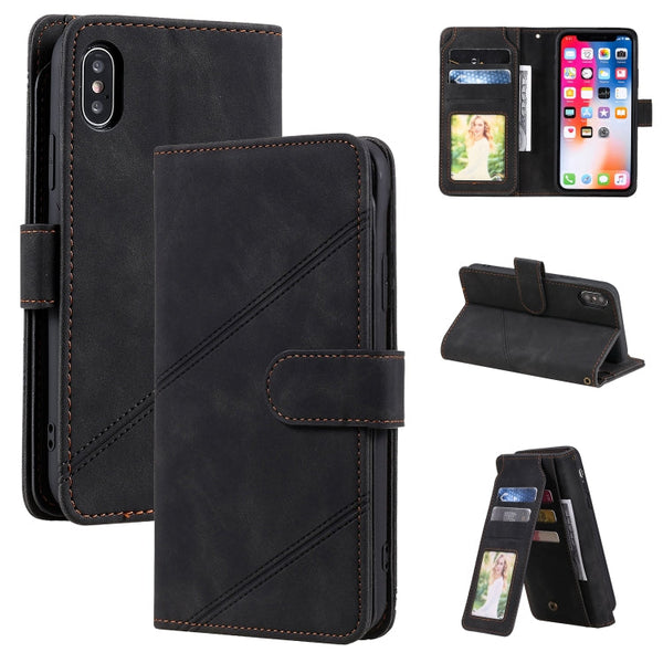 Skin Feel Business Horizontal Flip PU Leather Case with Holder & Multi-Card Slots & Wallet & Lanyard & Photo Frame, For iPhone 12 / 12 Pro, For iPhone 12 Pro Max, For iPhone XS / X, For iPhone XR