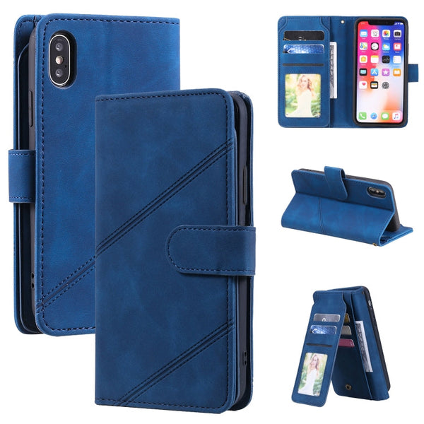 Skin Feel Business Horizontal Flip PU Leather Case with Holder & Multi-Card Slots & Wallet & Lanyard & Photo Frame, For iPhone 12 / 12 Pro, For iPhone 12 Pro Max, For iPhone XS / X, For iPhone XR