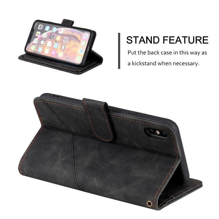 Skin Feel Business Horizontal Flip PU Leather Case with Holder & Multi-Card Slots & Wallet & Lanyard & Photo Frame, For iPhone XS Max, For iPhone 8 Plus / 7 Plus, For iPhone SE 2022 / SE 2020 / 8 / 7