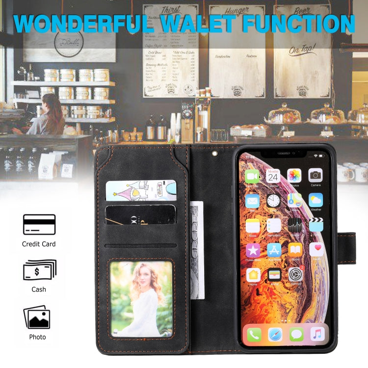 Skin Feel Business Horizontal Flip PU Leather Case with Holder & Multi-Card Slots & Wallet & Lanyard & Photo Frame, For iPhone XS Max, For iPhone 8 Plus / 7 Plus, For iPhone SE 2022 / SE 2020 / 8 / 7