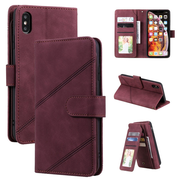 Skin Feel Business Horizontal Flip PU Leather Case with Holder & Multi-Card Slots & Wallet & Lanyard & Photo Frame, For iPhone XS Max, For iPhone 8 Plus / 7 Plus, For iPhone SE 2022 / SE 2020 / 8 / 7