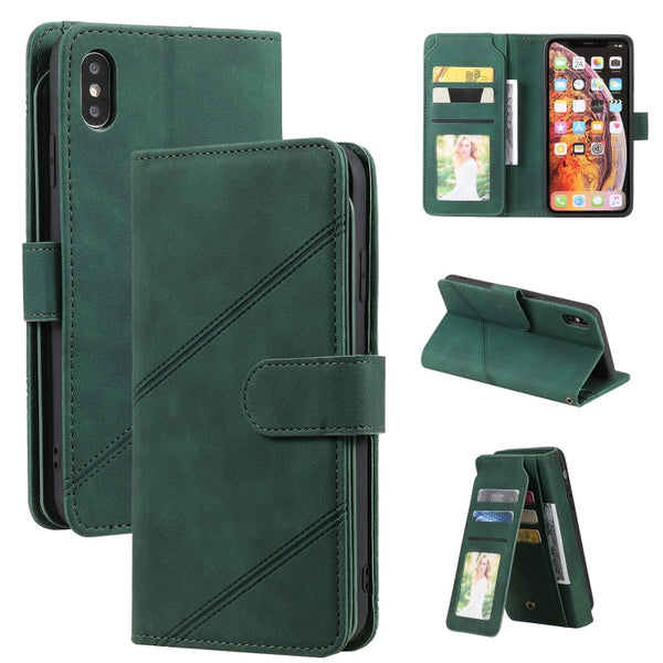 Skin Feel Business Horizontal Flip PU Leather Case with Holder & Multi-Card Slots & Wallet & Lanyard & Photo Frame, For iPhone XS Max, For iPhone 8 Plus / 7 Plus, For iPhone SE 2022 / SE 2020 / 8 / 7