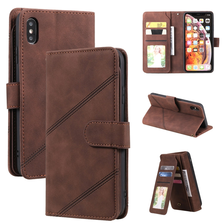 Skin Feel Business Horizontal Flip PU Leather Case with Holder & Multi-Card Slots & Wallet & Lanyard & Photo Frame, For iPhone XS Max, For iPhone 8 Plus / 7 Plus, For iPhone SE 2022 / SE 2020 / 8 / 7