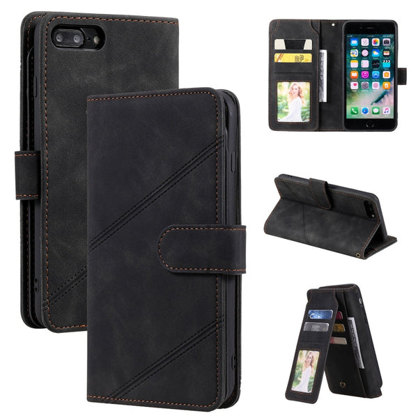 Skin Feel Business Horizontal Flip PU Leather Case with Holder & Multi-Card Slots & Wallet & Lanyard & Photo Frame, For iPhone XS Max, For iPhone 8 Plus / 7 Plus, For iPhone SE 2022 / SE 2020 / 8 / 7