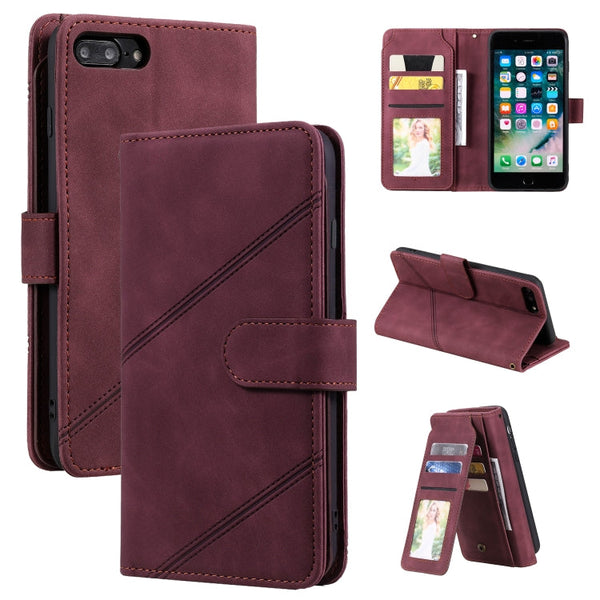Skin Feel Business Horizontal Flip PU Leather Case with Holder & Multi-Card Slots & Wallet & Lanyard & Photo Frame, For iPhone XS Max, For iPhone 8 Plus / 7 Plus, For iPhone SE 2022 / SE 2020 / 8 / 7