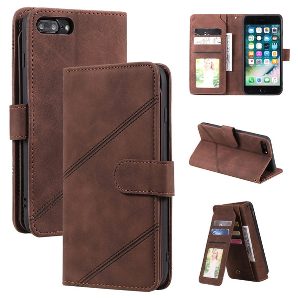 Skin Feel Business Horizontal Flip PU Leather Case with Holder & Multi-Card Slots & Wallet & Lanyard & Photo Frame, For iPhone XS Max, For iPhone 8 Plus / 7 Plus, For iPhone SE 2022 / SE 2020 / 8 / 7