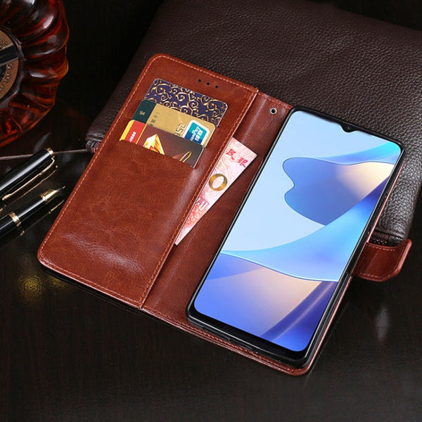 idewei Crazy Horse Texture Horizontal Flip Leather Case with Holder & Card Slots & Wallet, For OPPO A16, For Samsung Galaxy M32, For Xiaomi Poco F3 GT