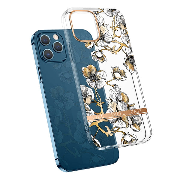 High Translucent Electroplating Flower Pattern TPU + PC Shockproof Case, For iPhone 11 Pro Max