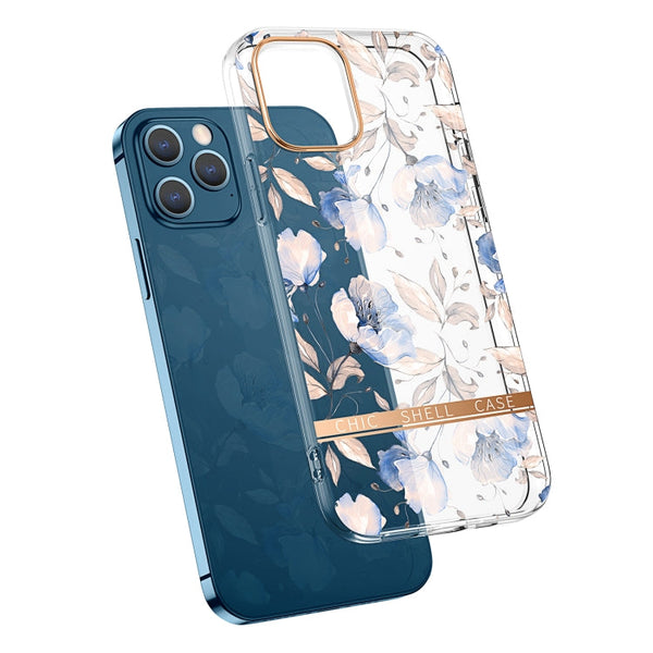High Translucent Electroplating Flower Pattern TPU + PC Shockproof Case, For iPhone 11 Pro Max