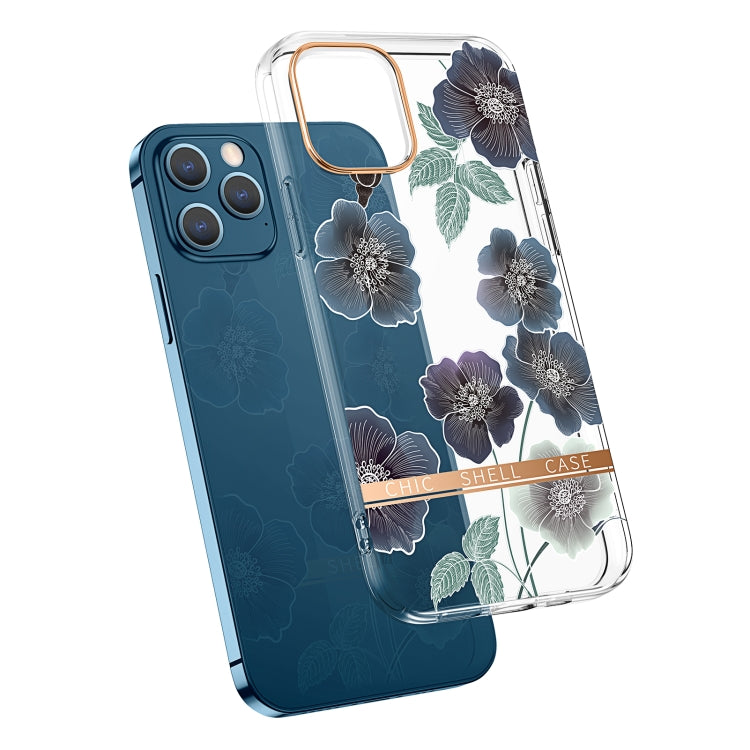 High Translucent Electroplating Flower Pattern TPU + PC Shockproof Case, For iPhone 11 Pro Max