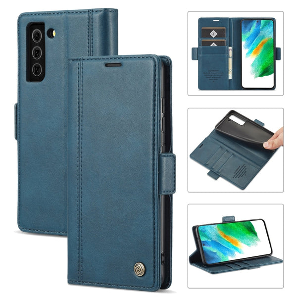 LC.IMEEKE Magnetic Buckle PU + TPU Horizontal Flip Leather Case with Holder & Card Slots & Wallet, For Samsung Galaxy S21 FE 5G