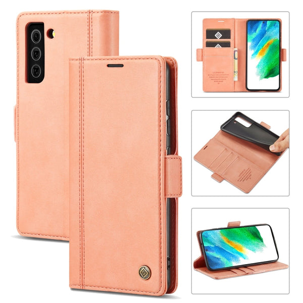 LC.IMEEKE Magnetic Buckle PU + TPU Horizontal Flip Leather Case with Holder & Card Slots & Wallet, For Samsung Galaxy S21 FE 5G