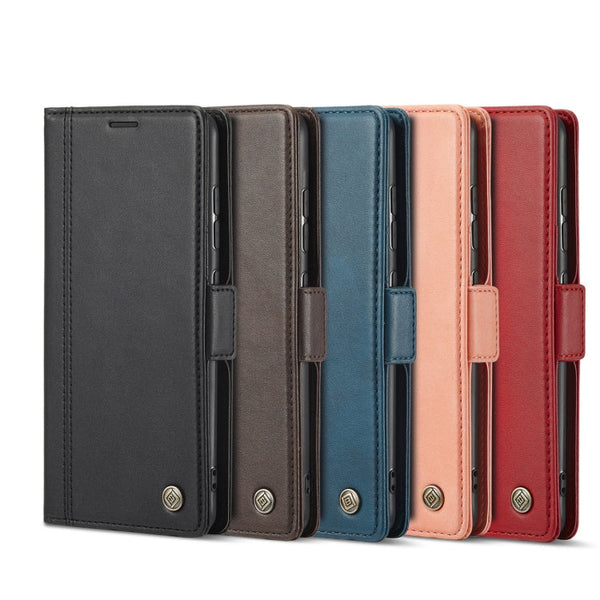 LC.IMEEKE Magnetic Buckle PU + TPU Horizontal Flip Leather Case with Holder & Card Slots & Wallet, For Samsung Galaxy S21 FE 5G