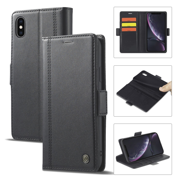 LC.IMEEKE Magnetic Buckle PU + TPU Horizontal Flip Leather Case with Holder & Card Slots & Wallet, For iPhone 8 Plus & 7 Plus, For iPhone X / XS, For iPhone XS Max, For iPhone XR