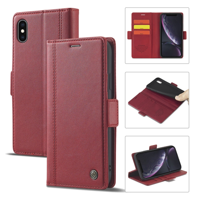 LC.IMEEKE Magnetic Buckle PU + TPU Horizontal Flip Leather Case with Holder & Card Slots & Wallet, For iPhone 8 Plus & 7 Plus, For iPhone X / XS, For iPhone XS Max, For iPhone XR