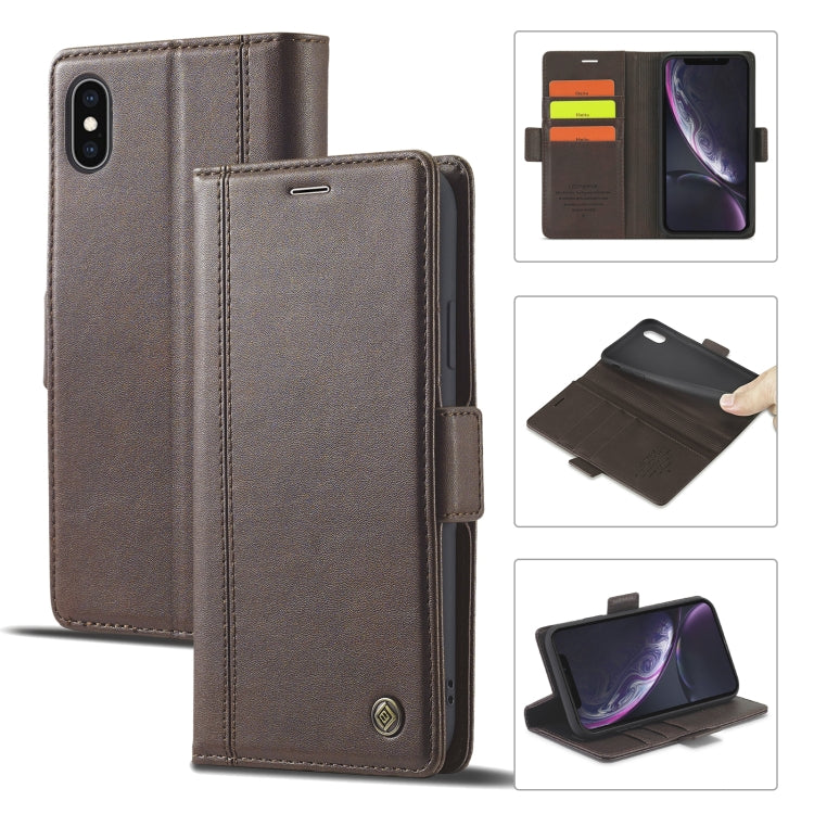 LC.IMEEKE Magnetic Buckle PU + TPU Horizontal Flip Leather Case with Holder & Card Slots & Wallet, For iPhone 8 Plus & 7 Plus, For iPhone X / XS, For iPhone XS Max, For iPhone XR