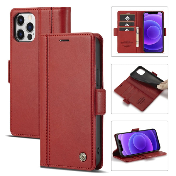 LC.IMEEKE Magnetic Buckle PU + TPU Horizontal Flip Leather Case with Holder & Card Slots & Wallet, For iPhone 12 / 12 Pro, For iPhone 12 mini