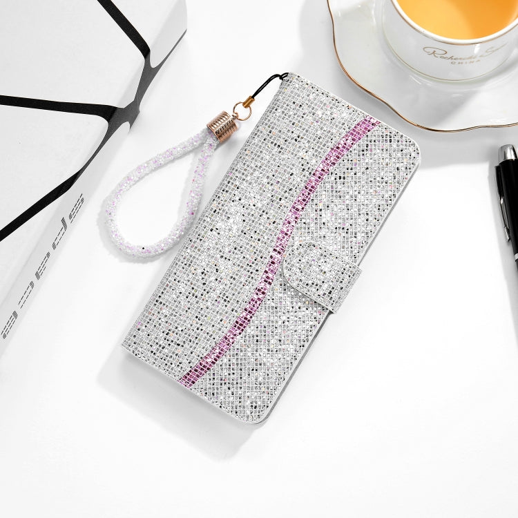 Glitter Powder Horizontal Flip Leather Case with Card Slots & Holder & Lanyard, For iPhone 13 mini, For iPhone 13, For iPhone 13 Pro, For iPhone 13 Pro Max